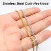 Chains 50 Pieces Stainless Steel Curb Chain Necklace Gold Color Cuban For Women Jewelry Making