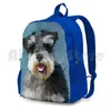 Backpack Miniature Schnauzer Dog Water Color Art Painting Outdoor Hiking Riding Climbing Sports Bag Breed Owner