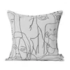 Kussen woonkamer decoratie ontwerper luxe kussens abstracte gezicht witte bank decor cover