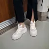 Casual Shoes Insicre 2024 Sweet Women Pumps Cow Split Leather Mesh Platform Pet Ear Beige Flat with Heel