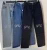 Jeans Womens Designer byxa ben Öppna gaffel tätt capris denim byxor vit rosa förtjockas varm bantning jean byxor märke kvinnor kläder broderi tryck 4kut