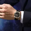 Armbandsur Poedagar Luxury Business Man armbandsur vattentät lysande datumveckor Titta på kvartsklocka Läder Mens Watches Reloj D240417