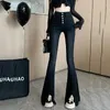 Jeans pour femmes y2k flare vintage haute tendance pantalon divisé pantalon esthétique streetwear décontracté pantalon femme coréen