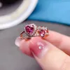 Cluster ringen fs mode natuurlijke granaat hartvorm ring s925 sterling zilver met certificaat fijne charme bruiloften sieraden voor vrouwen meibapj