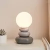 Lampes table lampe de lit de chambre à coucher créativité nordique nordique en pierre empilée veilleuse lumières salon atmosphère légère