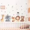 Cartoon Lion Giraffe Aufkleber Wand niedliche Tiere Sterne Aufkleber Kindergarten Vinyl Kinderkunstabziehbilder für Baby Kinderzimmer Home Dekoration 230531