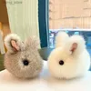 Plush Keychains Rabbit Keychain Imitate Bunny Fur Hairball Mini Rabbit Bags Hangings Pendant For Car Keychain Accessories Car Phone Decoration Y240415