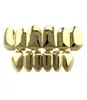 Hip Hop Smooth Hollow Grillz Real Gold Plated Golden Silver Dental Grills Tiger Tooth Jewelry Flera specifikationer9448026