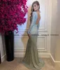 Party Dresses Yipeisha Glitter paljett Långärmar Prom Gown Scoop A-Line Evening Dress Silver Backless Vestido de Festa