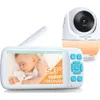 2K Video Baby Monitor med kamera, ljud, lång räckvidd, videoinspelning/uppspelning, nattljus, MP3 -spelare och 7000mAh -batteri - 1500ft räckvidd - ingen WiFi behövs