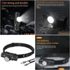 Headlamps 20W Led Headlamp 6 Modes Lightweight Super Bright Type-C Charging Aluminum Alloy Mini Adjustable Head Torch Drop Delivery Sp Dhlar