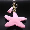 Keychains Lanyards SEASTAR COLOR PINDE CRISTEL CRISTALCHAINE POUR FEMMES MEN Men Star Key Ring Sac Accessoires Bijoux Porte Clef Femme K4924S01 Y240417