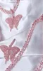 14K Iced Out Pink Butterfly Pendant Necklace Liten storlek 57x51cm för män Kvinnor Diamond Gold Silver med 24 -tums repkedja Hiphop 6322572