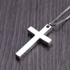 Colliers de pendentif s sterling sier minimaliste Croix brillante pour les hommes de la chaîne de bijoux chrétiens de la mode pure