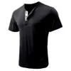 Camiseta de manga corta para hombres de verano, camisa base para hombres, camiseta redonda de cuello, camisa Henry para hombres