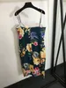 Summer Designer Runway Sleeveless Dress Women Spaghetti Strap Floral Print Sexy Party Dress Vintage Backless Vacation Beach Boho Dress New Fashion Vestidos