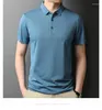 Мужские Polos 2024 Лето жаккардовые рубашки роскошные шелковые шелк шелк с короткими рукавами мужские футболки просто