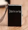 2021 Japansk Death Note Form Black Suqare Quartz Pocket Watch för män Små små halsband Barn Deathnote helheter5764618