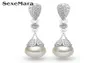 Classic 925 Silver Silver Clear Crystal Long Drop Boucles d'oreilles en larmes Bijoux de mariage de mariée pour femmes 33401223270339