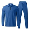 Sommer modische farbige langhärme t-Shirt-Anzug Herren lässig lockere komfortable hochwertige Sportarten zweiteilig 240415