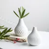 Vases 1pc White Ceramic Flower Vase Geometric MaVase Drop-shape Plants Hydroponic Container Home Garden Decoration