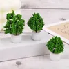 Fleurs décoratives Simulé de petit arbre modèle Micro Landscape Green Plant Decorations Office Disporing Mini Potted Scene