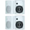 5.25 Inch Outdoor Bluetooth Speakers - Waterproof 600 Watts Wall Mount System for Indoor/Outdoor Patio, Porch - Set of 4 White Speakers