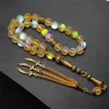 Crystal Tasbih Stone brilhante Muçulmana 33 contas Bracelete Jóias turcas Acessórios islâmicos Oração BEAD MISBAHA TASBEEH 240412