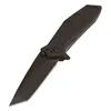 KS1990 Assisted Flipper Folding Knife 8Cr13Mov Black Tanto Point Blade GRN med stålplåthandtag utomhus camping vandring EDC Pocket Knives med detaljhandelslådan