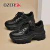 Casual Shoes Ozersk Fashion Women Microfiber Leather Lace Up Mesh Breattable Sneakers Athletics Sport Running Storlek 35-42