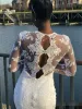 Modest African Mermaid Wedding Dresses Long Sleeves Sequins Hollow Illusion Back Sweep Train Plus Size Lace Applique Wedding Bridal Gown