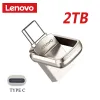 어댑터 원래 Lenovo U 디스크 플래시 드라이브 3.1 고속 2TB 1TB USB 휴대용 금속 SSD 하드 드라이브 외부 플래시 메모리 랩톱