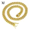 Collier de designer classique 13 mm Chaîne Alloy Full Diamond Hip Hop Style Gold Collier pour hommes Bracelet pour femmes