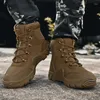 Fitness schoenen HikeUp Winter Boots Men Outdoor Wandelen Suede High Top Trekking Sneaker Watper Tactical Combat Plus Maat