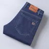 Jeans masculinos wthinlee Novos negócios homens casuais trechos de moda clássica azul preto trabalho jeans calças masculinas roupas de marca d240417