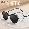 Sonnenbrillen Frames dofta titanium myopia gläser rahmen Frauen Männer Polygon Magnet Clip optische verschreibungspflichtige Brille mit polarisiertem Objektiv 5878