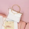 Sacs à bandouliers 2024 Design Luxury Handbag Femmes Transparent Bet Backet Sac transparent PVC Jelly Small Female Chain Crossbody Messenger