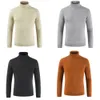 Men's Sweaters 2021 Autumn Winter Men Sweater Turtleneck Solid Color Casual Slim Fit Brand Knitted Pullovers