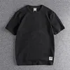 American T -Shirt Herren Retro Gog schwere Baumwoll -Patch Kurzschlärm Runde Hals -Sommerboden -Hemd T -Shirt Solid 240408