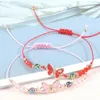 Link Bracelets Cute Animal Butterfly Multicolor Crystal Small Round Beads For Women Boho Rainbow Rope Bracelet Wristband Jewelry Gift