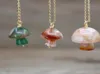 Anhänger Halsketten natürliche Sakura Achate Pilz Chams Goldketten Reiki Heilung Kirschblüte Quarz Edelstein Anhänger Halskette Wome7586229