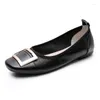 Casual Shoes Top Layer Ko äkta läder Elegant Lady Greenow Mouth SOLE SOLE Single Relax Lazy Driving