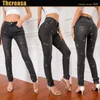 Jeans féminins 2024 Automne Heavy Industry Broidered Slim Flming Elastic Small Pant Pantalon Pantalon