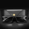 Sunglasses Men Polarized Sunglasses Vintage Anti-UV Driving Black Goggles Eyewear Rectangle Shades Men Square Oculos masculino Male 240416