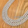 Silver 925 VVS rotondo e baguette Moissanite Miami Cuban Link Chain Diamond Men Neckace Hip Hop