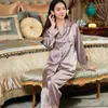 Women's Sleepwear High Quality Real Silk Home Wear Long-Sleeved Trousers Heavy Loose Sexy Pajamas Two-Piece Set