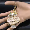 Keychains Bedanyards Lucky Crown Owl Keyring Holder Metal Fashion Animal Pinging Keychain For Men Women Charm Triket Jewelry Gift Llavero KXHS01 Y240417