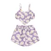 Vêtements Fashion Summer Children Girls Vêtements Floral Imprimé Kids Shorts Tenues sans manches Daisy Heart Cami Tops