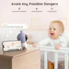 BOIFUN 5 Baby Monitor with 1080p WiFi, Screen and App Control, Video Record Playback, Temperature Humidity Sensor, Night Vision, 2-Way Audio, Motion and Sound Detection