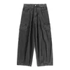 Heren jeans baggy mannen zwarte brede denim broek oversized vracht Koreaanse mode mannelijke kleding streetwear broek jogelaar D240417
